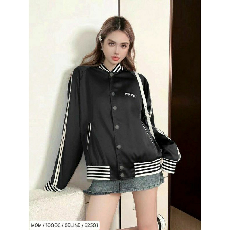 Áo khoác nam nữ bomber varsity celine gió