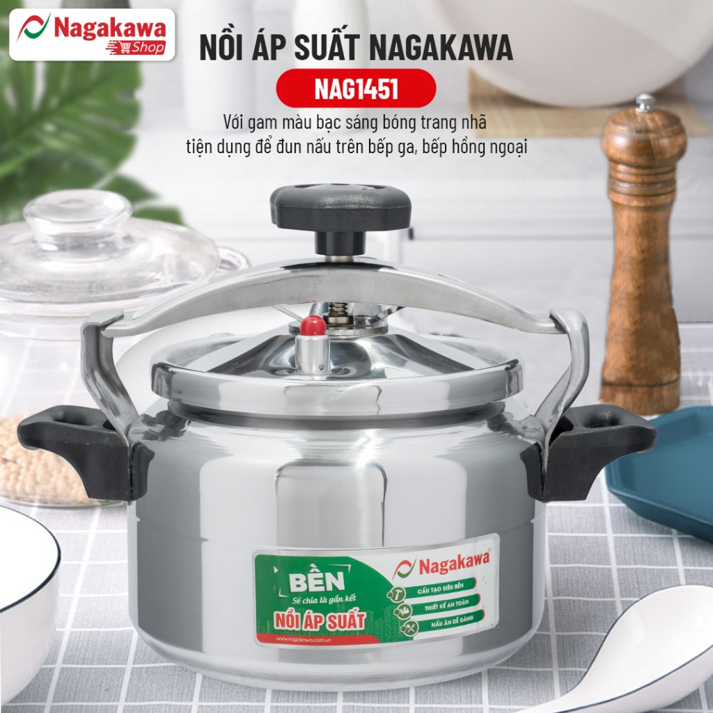 Nồi áp suất Nagakawa NAG1451 5 lít - Hàng chính hãng