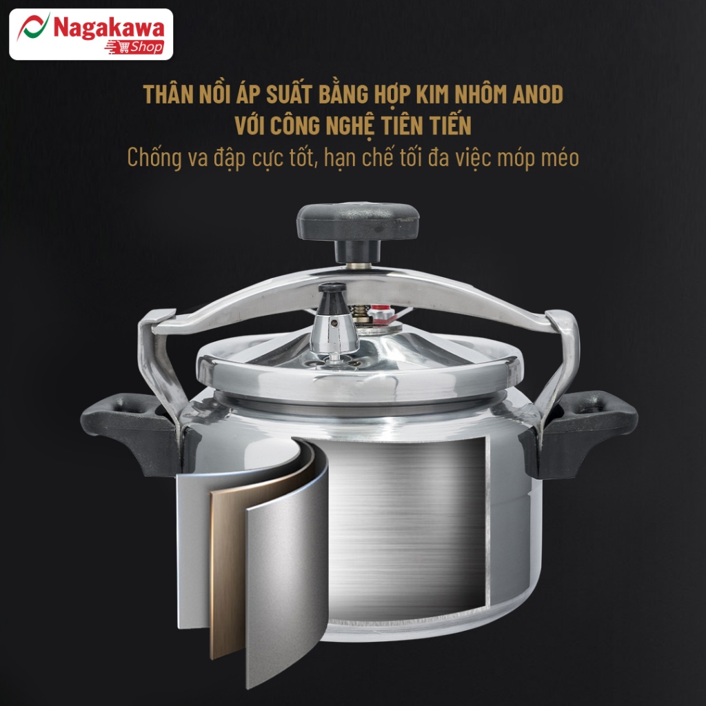 Nồi áp suất Nagakawa NAG1451 5 lít - Hàng chính hãng