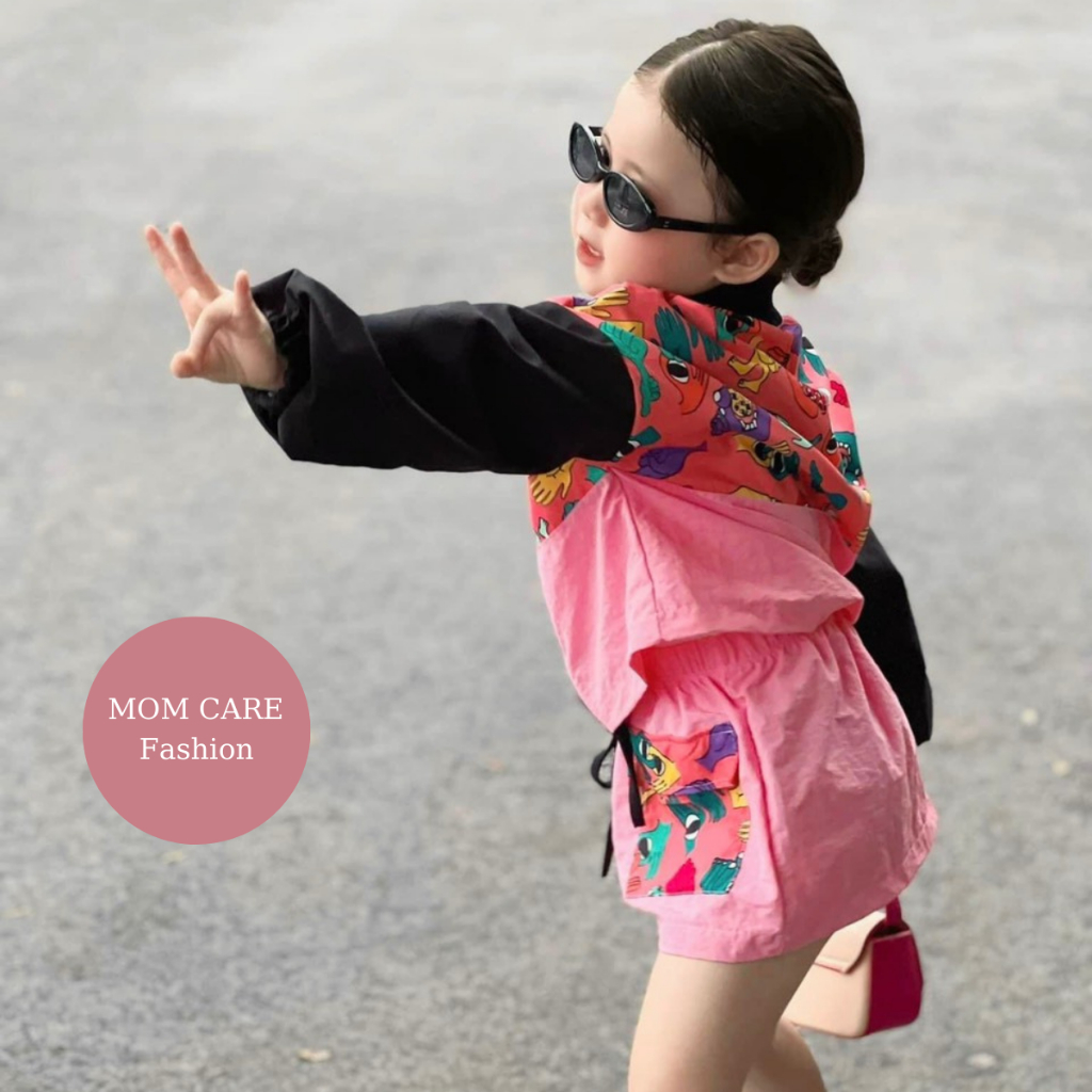 TT304  -  Set 3 chi tiết áo gió và chân váy cho bé gái - MOMCARE Fashion
