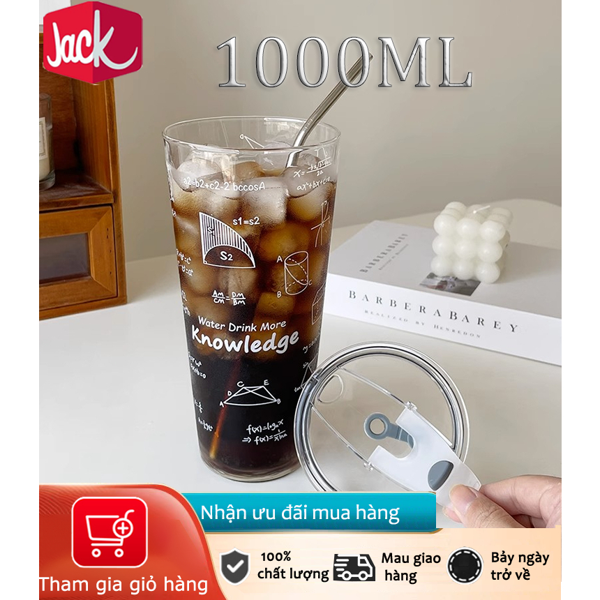 Jack 2023 mới công suất lớn 1000ml nhiệt độ cao chống cháy cách nhiệt ly thủy tinh