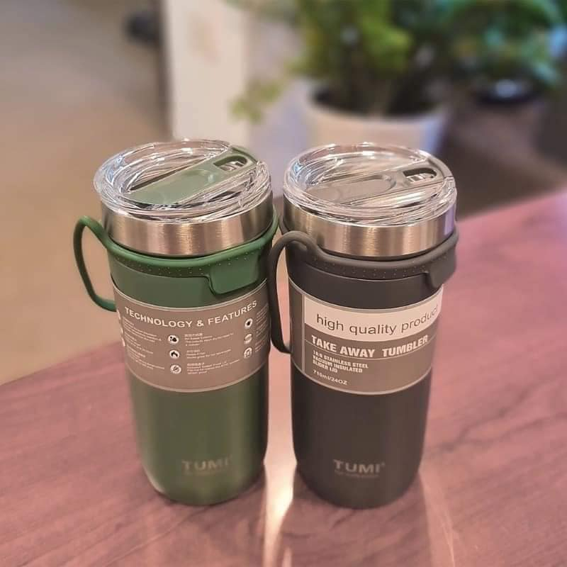 Bình giữ nhiệt TuMi 710ml inox 240Z có quai xách giữ nhiệt có lắp đậy kín giữ được độ lạnh 24/7 Lebenang