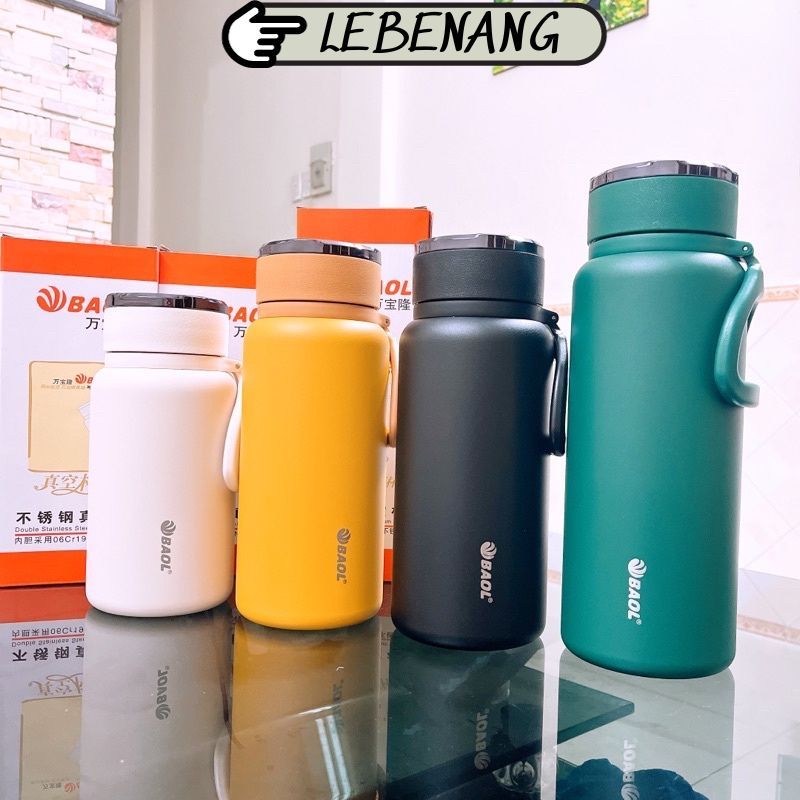 Bình giữ nhiệt BaoL inox 304  cao cấp 2 kích cỡ nắp kín chống tràn Lebenang