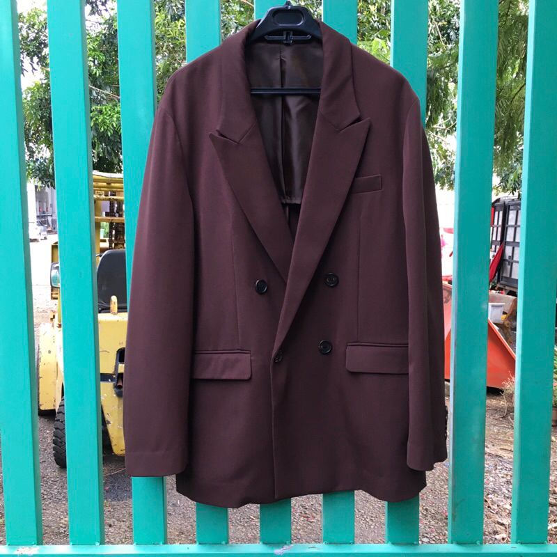 Khoác vest nam SPAO mens double-breasted sport coat