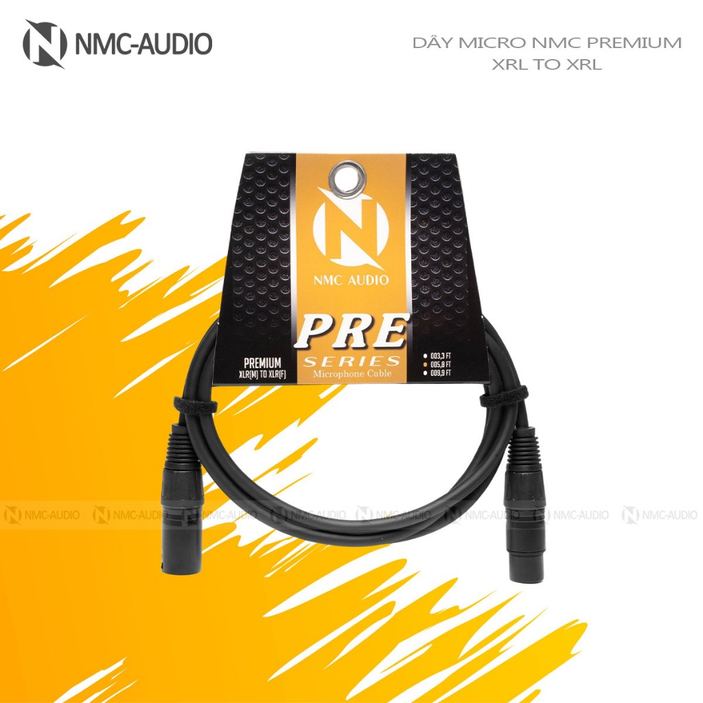 Dây micro NMC-AUDIO PREMIUM XRL TO XRL 1.8M | Dây canon xrl đực 3 chân ra xrl cái 3 chân cho míc thu âm