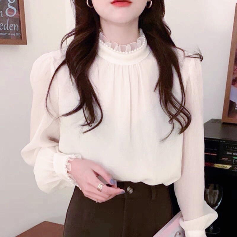Áo kiểu công sở cổ bèo tiểu thư sale lỗ giá rẻ nhất shopee