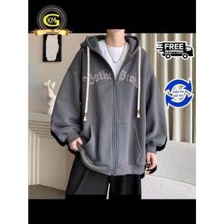 Áo khoác nỉ dày thêu chữ nổi trẻ trung năng động GKM