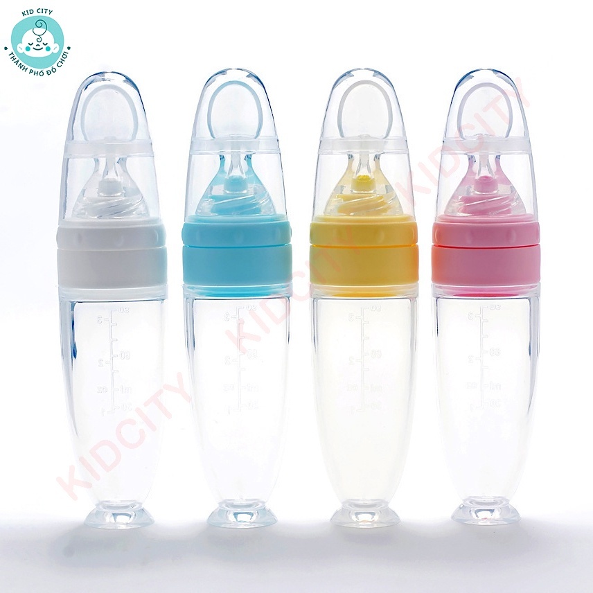 Bình thìa ăn dặm silicon cho bé Haakaa Dung tích 90ml  Hỗ trợ bé uống sữa, uống nước, ăn cháo