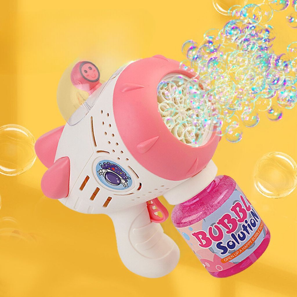 Súng Bắn Bong Bóng Phi Hành Gia Có Đèn Và Nhạc, Đồ Chơi Vận Động NGoài Trời Cho Bé PUKAPI