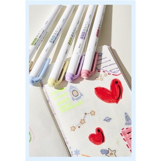 Bộ 5 bút Pastel đánh dấu dạ quang highlight 2 đầu