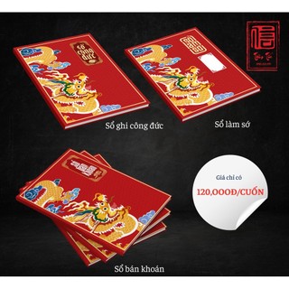 Sổ công đức Sổ ghi bán khoán/ sổ làm sớ/ sổ ghi gia phả  khổ A4 168 trang bìa đỏ