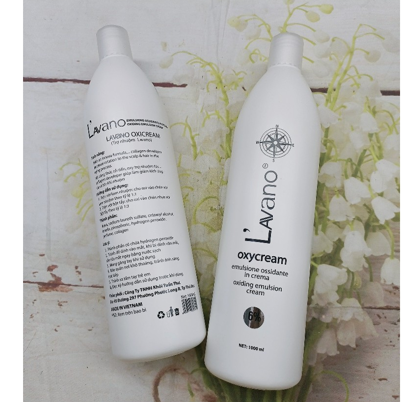 Kem Oxy Trợ Nhuộm Dùng Để Pha Vào Tẩy Và Màu Nhuộm Tóc Lavano 1000ml