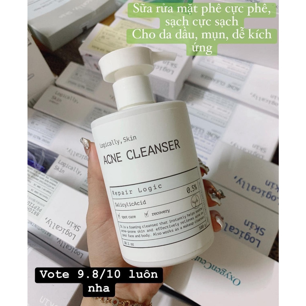 Sữa rửa mặt sinh học LOGICALLY SKIN ACNE CLEANSER 300ml