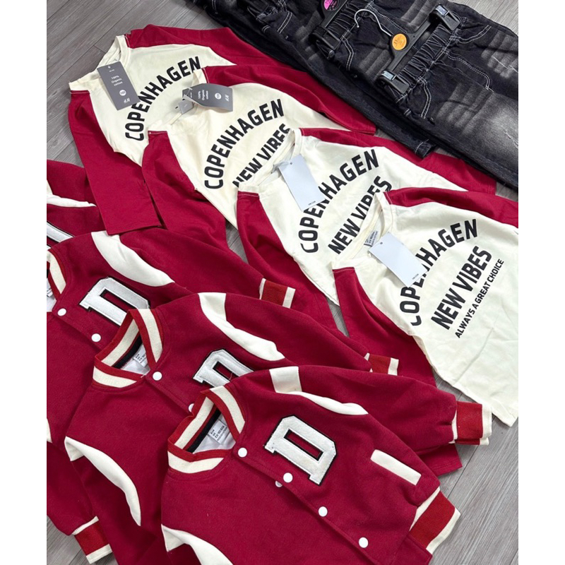 Set bộ 3ct áo phông áo bomber quần jeans cho bé trai