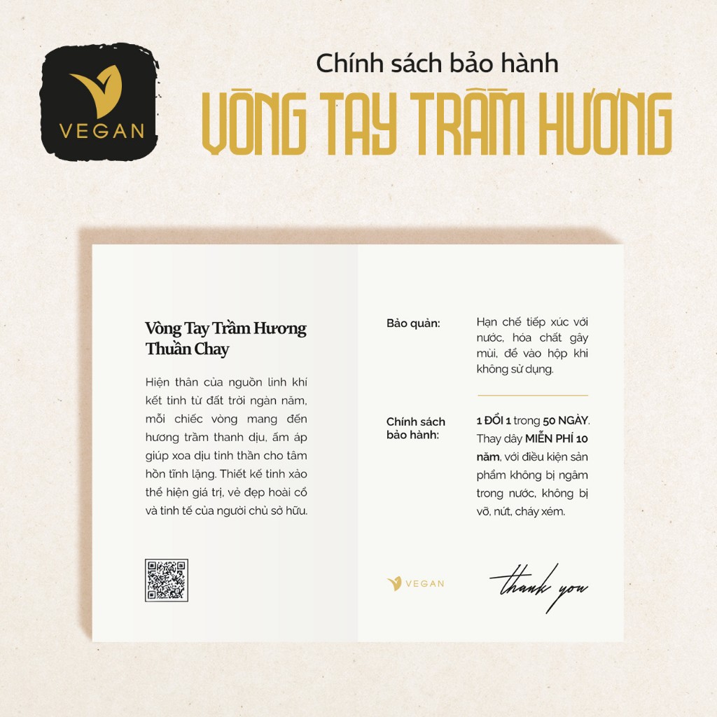 Vòng tay trầm hương VEGAN thuần chay chuỗi tràng 108 hạt