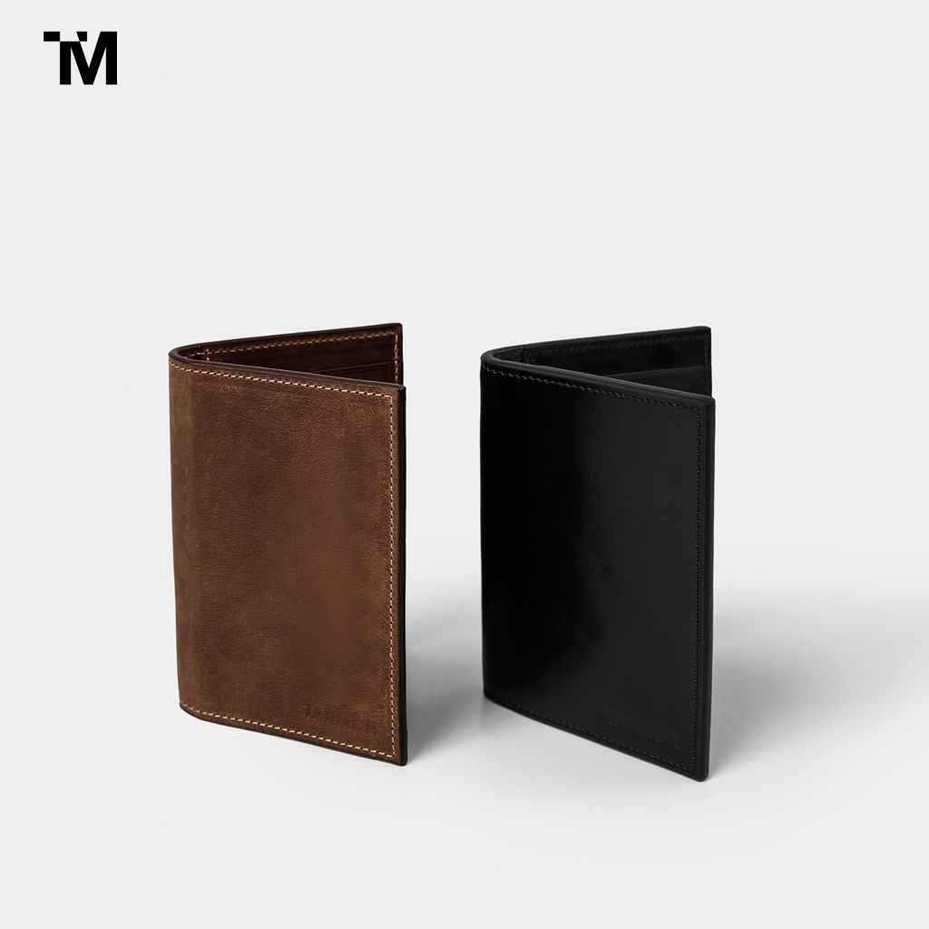 Ví Đựng Thẻ TARMOR Da Bò Thật Màu Nâu Card Holder In Waxed Brown Leather