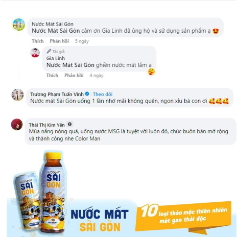 Nước mát Sài Gòn vị truyền thống thương hiệu COLOR MAN 350ml