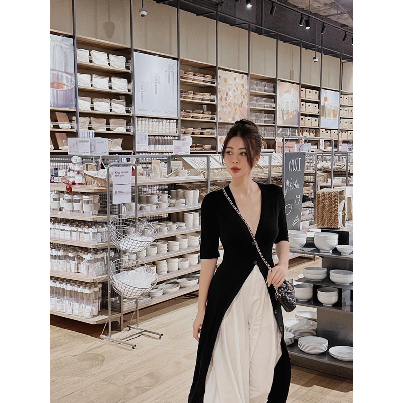 Set áo khoác tay lở form dài + quần suông