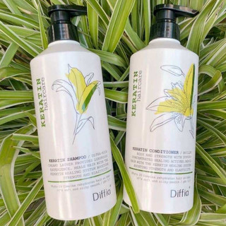 Dầu Gội Xả 𝐃𝐢𝐟𝐟𝐢𝐚 keratin kiềm dầu siêu phục hồi tóc yêu nát mềm mượt chống rụng tóc 785ml