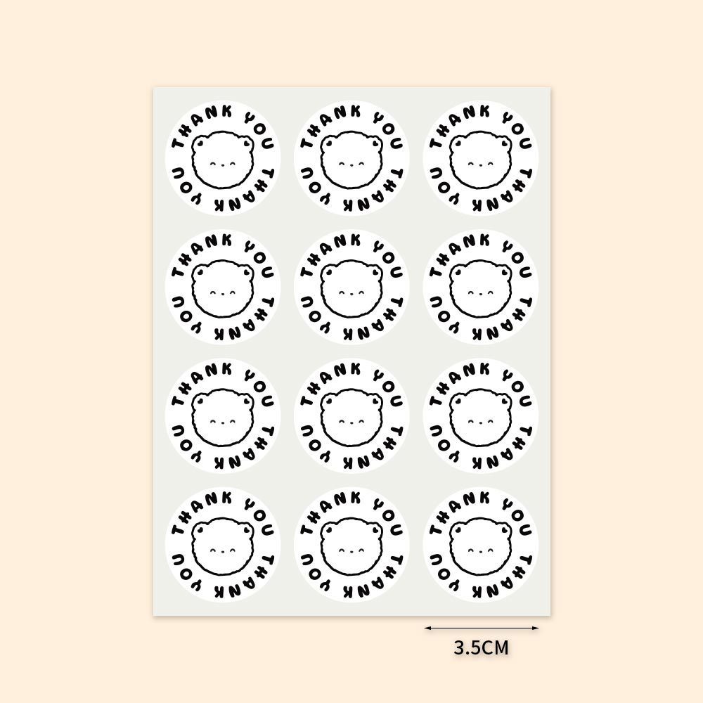 Tem cảm ơn, nhãn dán cảm ơn, tem Thank you cực xinh, tem niêm phong thiết kế vintage đáng yêu