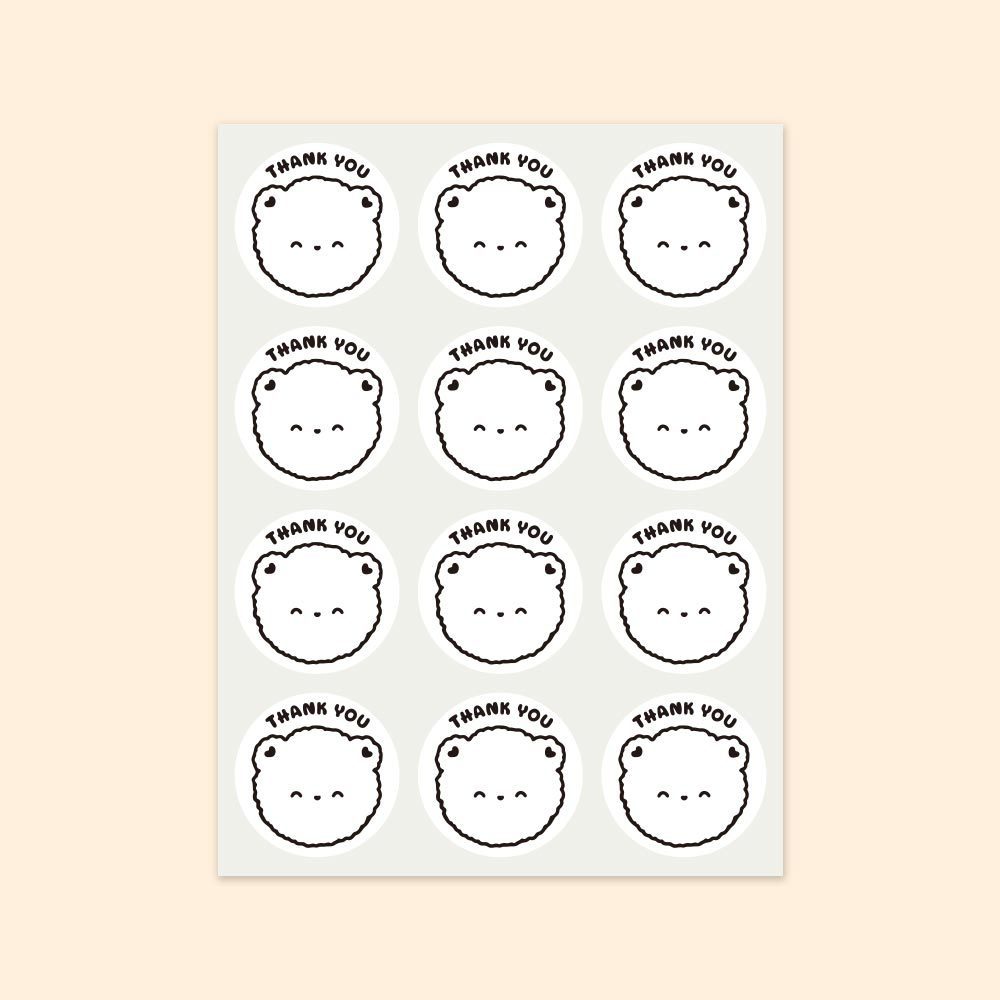 Tem cảm ơn, nhãn dán cảm ơn, tem Thank you cực xinh, tem niêm phong thiết kế vintage đáng yêu