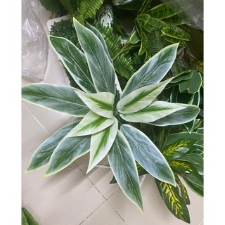 Cây giả trang trí - Lá dong giả trang trí nhà cửa, cắm chậu - 50cm, 15 nhánh lá - VNG-080-1 (chưa bao gồm chậu)