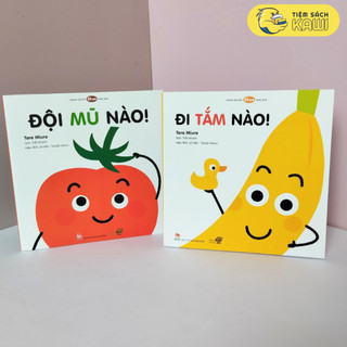 Sách Ehon Làm quen với sách cho bé 0 2 tuổi - Combo Đội mũ nào, Đi tắm nào (Tranh truyện ehon Nhật Bản cho bé)