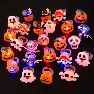 Set 10c Nhẫn Đeo Tay Halloween có đèn sáng