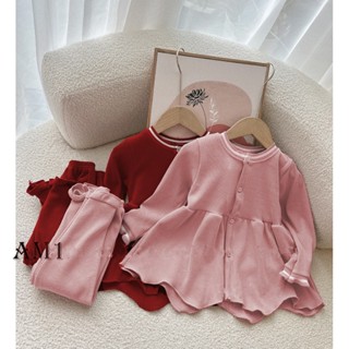   8-18kg  Đồ bộ bé gái dài tay TB383 - đồ bộ thu đông quần áo trẻ em chất len tăm dáng xòe 