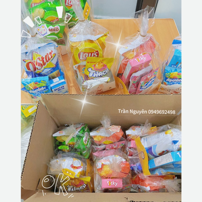 Set hoa bánh kẹo - Túi bánh kẹo tặng bé