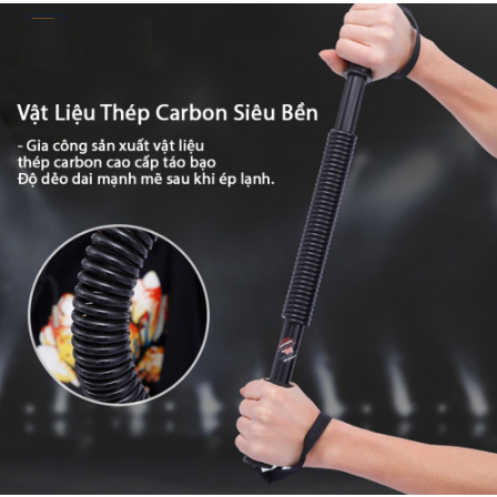 Gậy Bẻ Lò Xo Ti Tan Lực Bẻ Từ 20KG Tập Tay,Vai,Xô,Ngực Body Tại Nhà Cao Cấp