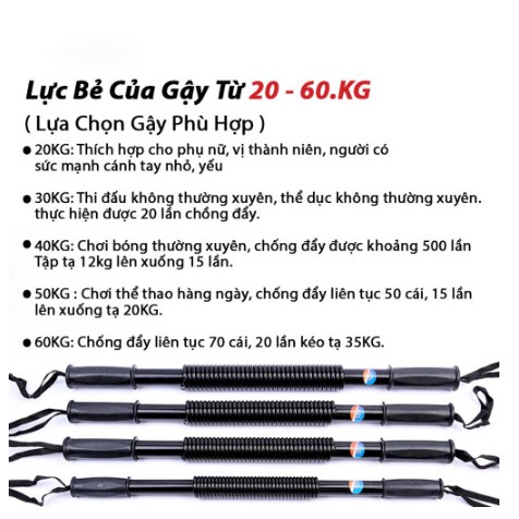 Gậy Bẻ Lò Xo Ti Tan Lực Bẻ Từ 20KG Tập Tay,Vai,Xô,Ngực Body Tại Nhà Cao Cấp