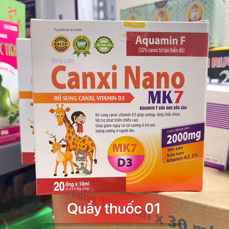 Canxi nano K2 D3 MK7 aquamin F tảo biển đỏ - Bổ sung canxi cho bé