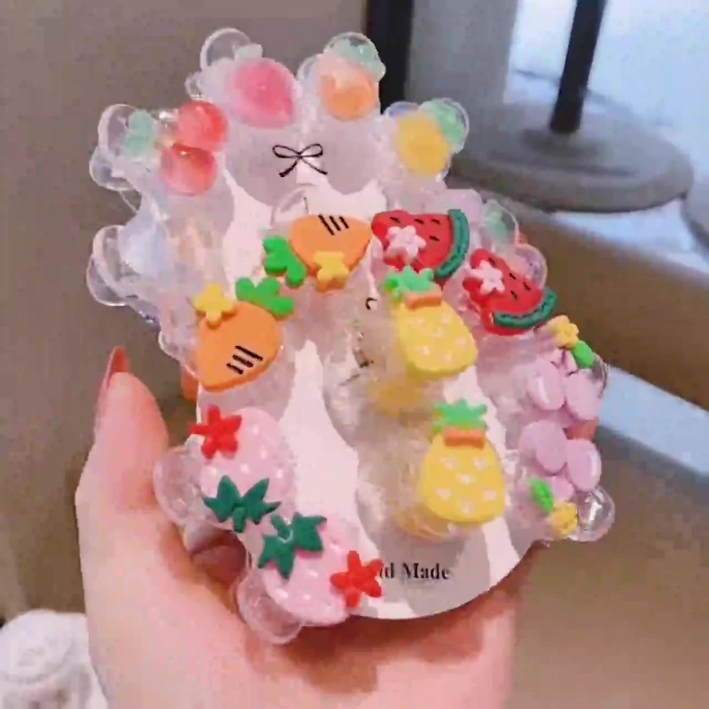 Set 5 Kẹp Tóc Họa Tiết Hoạt Hình Phong Cách Hàn Quốc Đáng Yêu