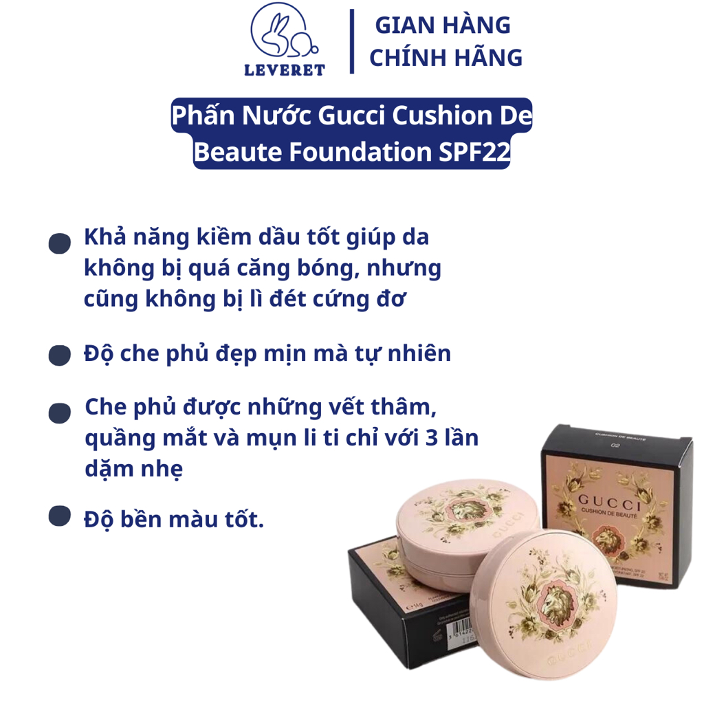 Phấn Nước Gucci Beauty Cushion De Beaute 01 Foundation SPF22 14g