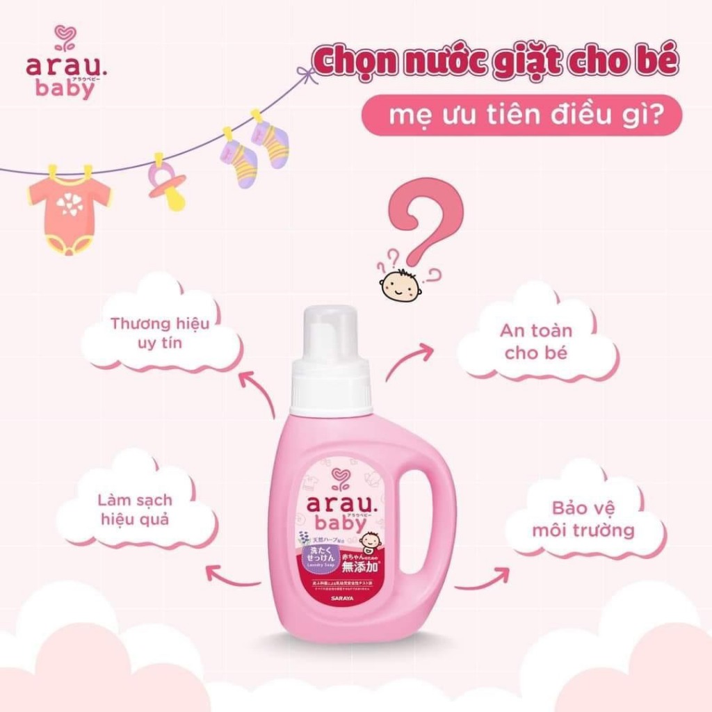 Nước giặt Arau Baby dạng chai 800ml