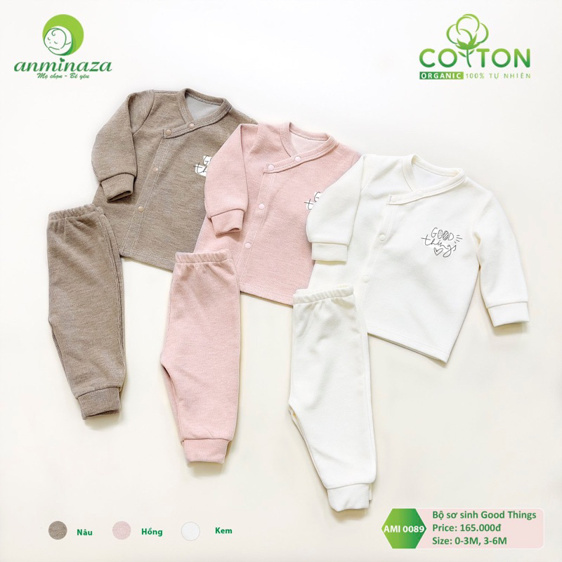 Anminaza - Bộ Cotton nỉ Good Things mềm mại, ấm áp AMI0089