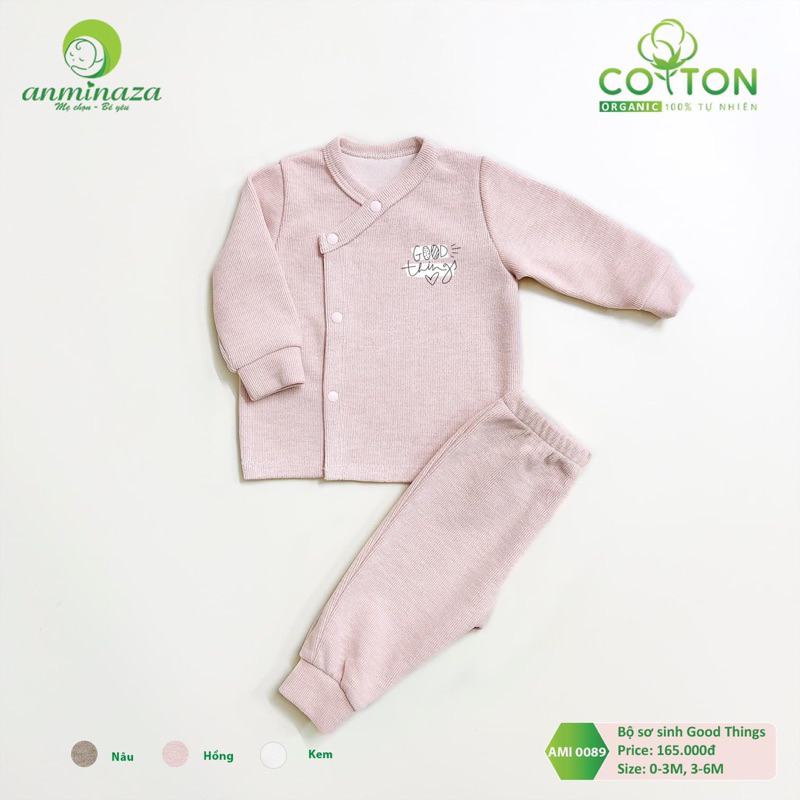 Anminaza - Bộ Cotton nỉ Good Things mềm mại, ấm áp AMI0089
