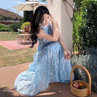 [HÀNG QC] Đầm maxi cố yếm gợi cảm
