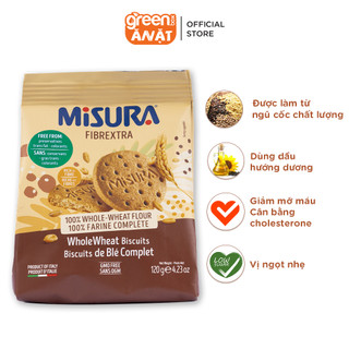 Bánh qui lúa mì giàu chất xơ Misura nhập khẩu Ý 120g
