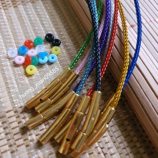 Vòng tay dây cước đeo charm 2mm khóa titan