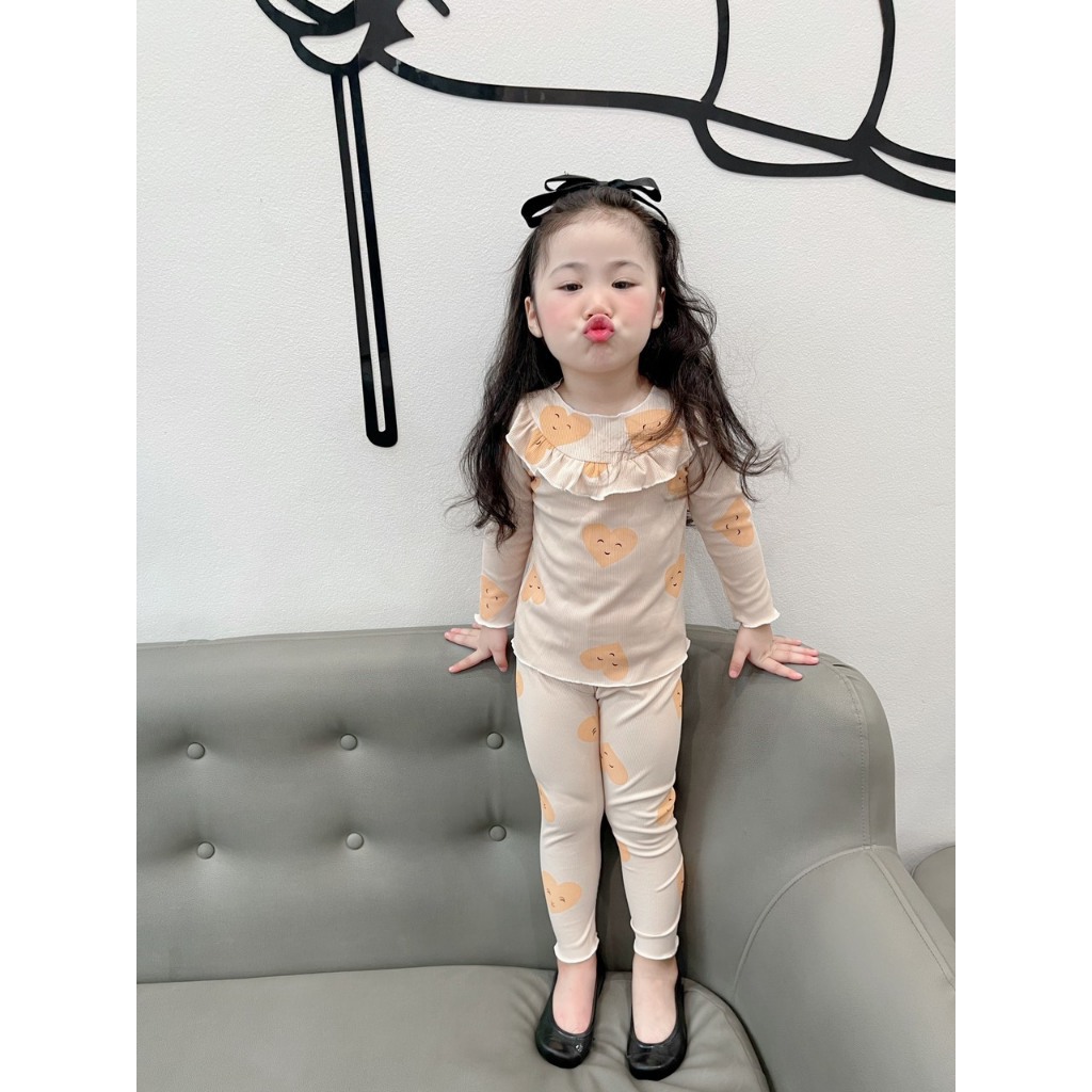 COMBO 2B BÉ GÁI GAM MÀU PASTEL CAM VÀ NÂU CƯNG XỈU