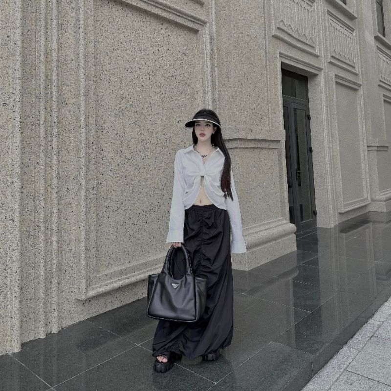 Túi xách nữ Prada SHOPPING sz28cm chất da lì mềm sụn lót kèm  tag cực chảnh hộp hãng