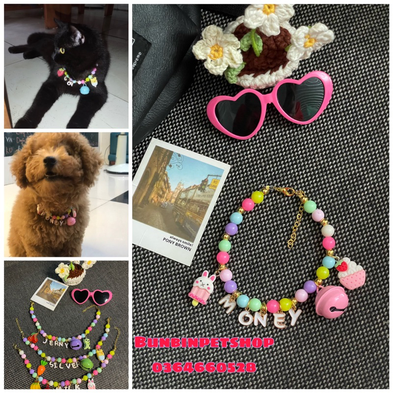 Charm mặt chữ làm vòng theo yêu cầu cho chó mèo