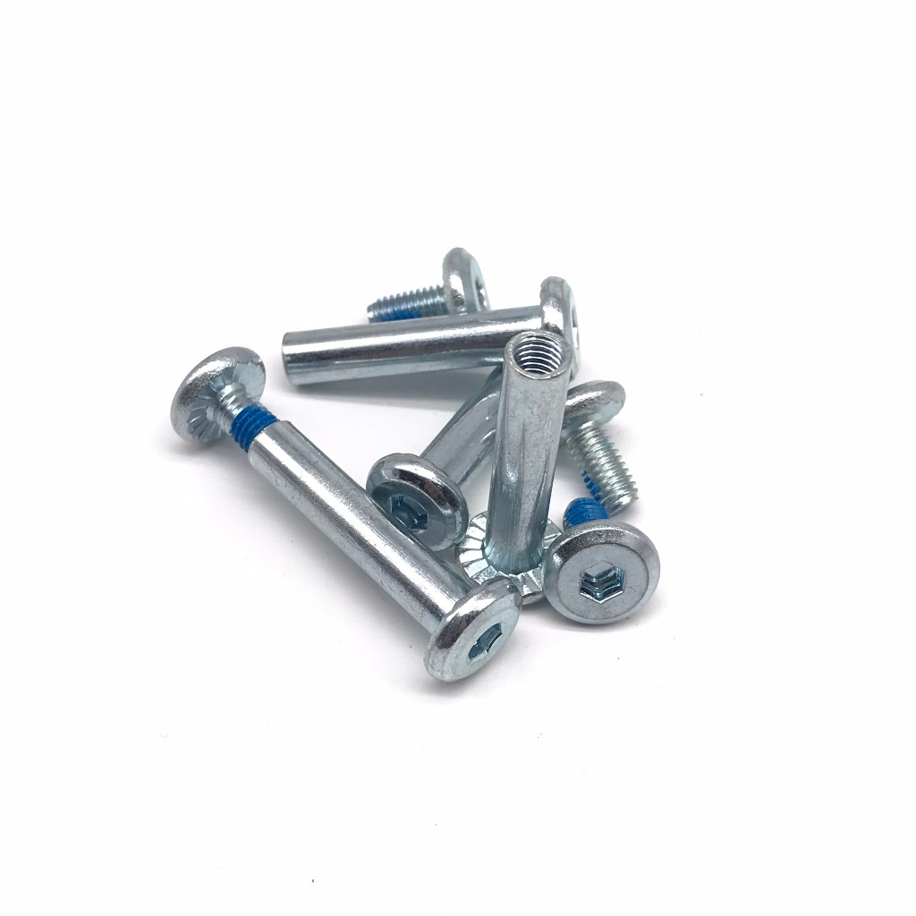 Ốc bánh patin 2 đầu, pass nhựa,sắt, nhôm