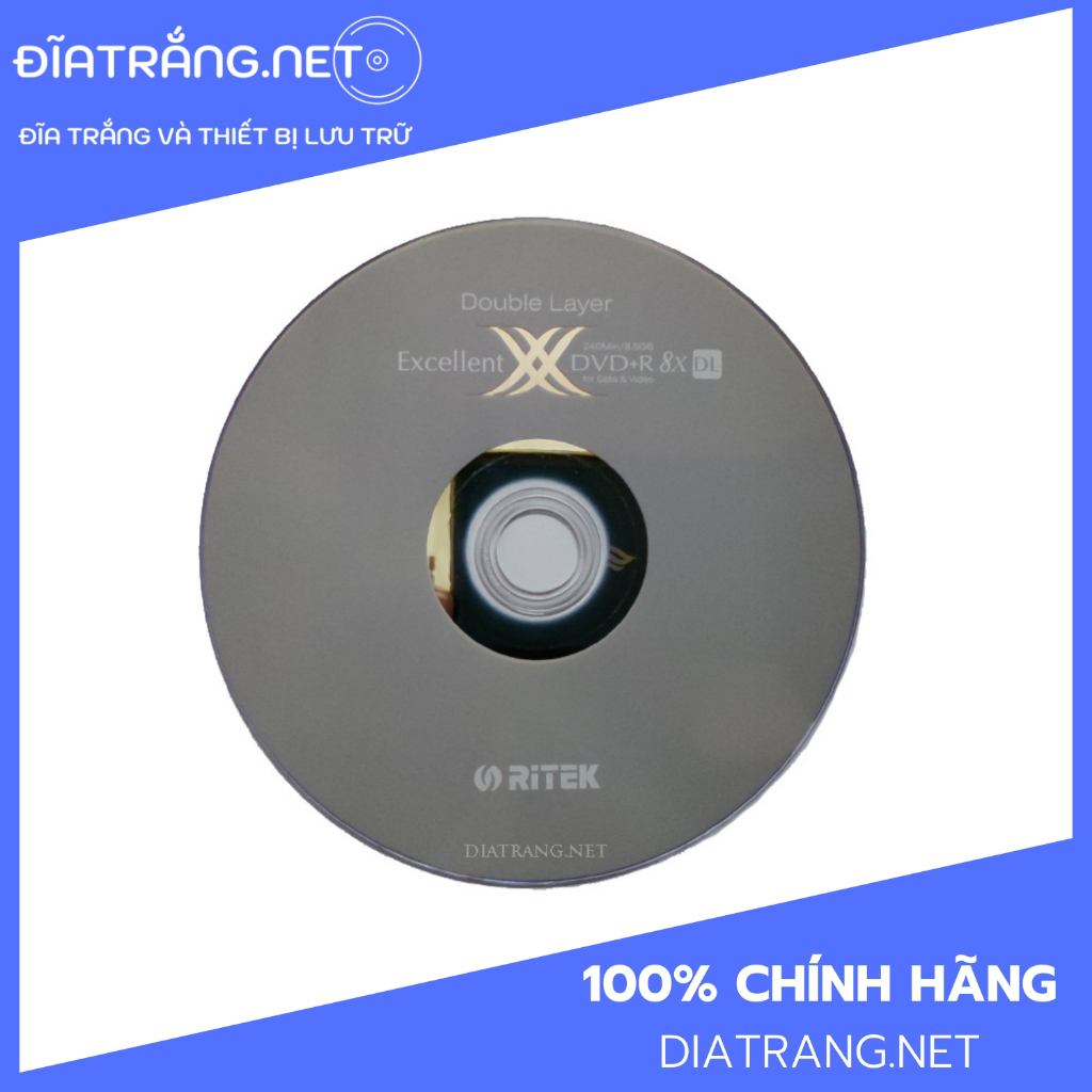 Đĩa trắng DVD+R DL Verbatim 8.5GB - Ritek 8.5GB (Số lượng 1 cái)