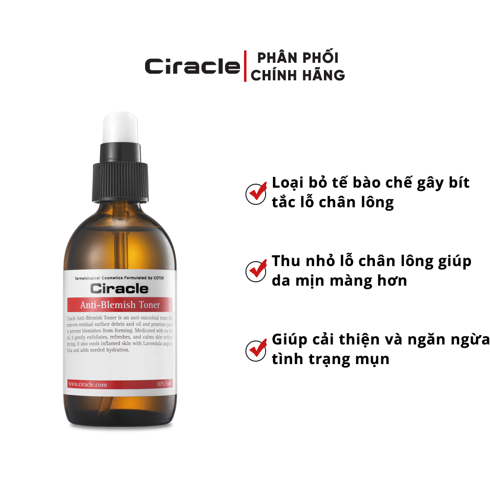 Nước Hoa Hồng Ngăn Ngừa Mụn Ciracle Anti Blemish Toner (105ml)