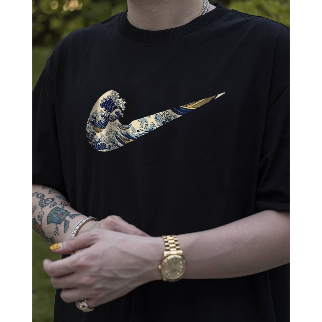 Áo thun local brand LAEMAO form rộng chất cotton họa tiết TSUNAMI