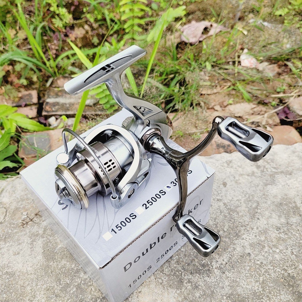 Máy câu cá máy câu lure kim loại cối nông siêu êm tay quay đôi cân bằng Silver bạc S3000