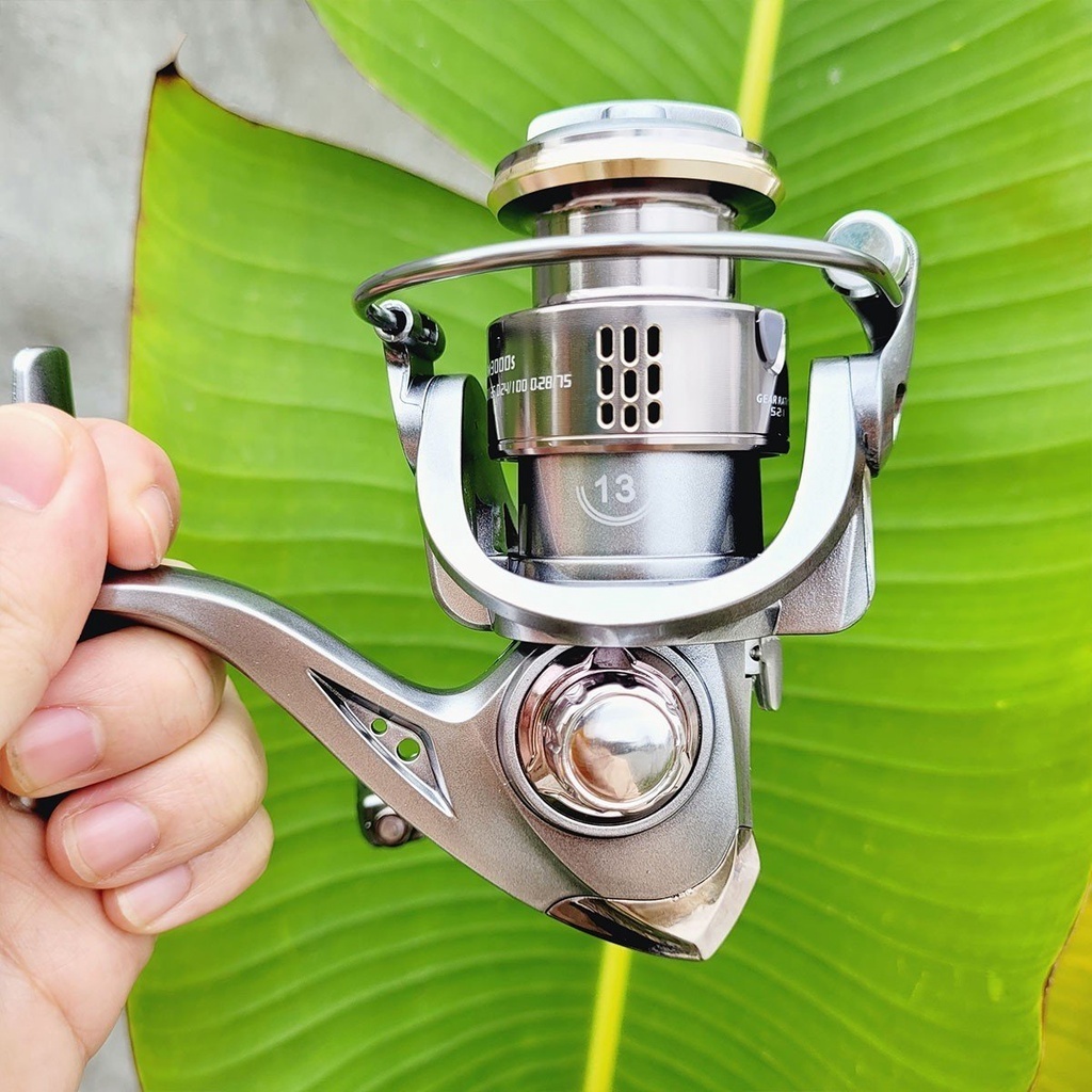 Máy câu cá máy câu lure kim loại cối nông siêu êm tay quay đôi cân bằng Silver bạc S3000